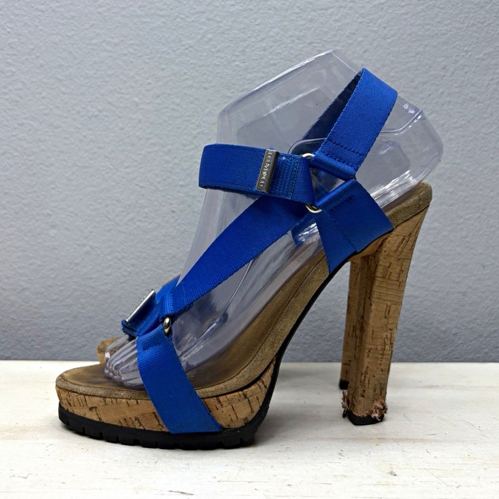 Dsquared2 Blue Nylon Cork Heels Size 36